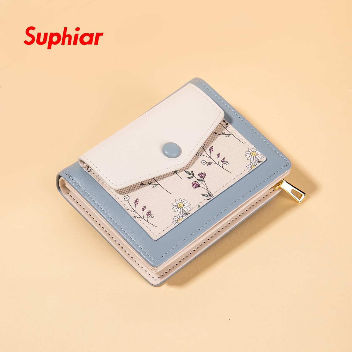 Nuevo Cartera sencilla de estilo coreano para mujer, tarjetero corto de gran capacidad para estudiante, monedero estampado multifuncional ins