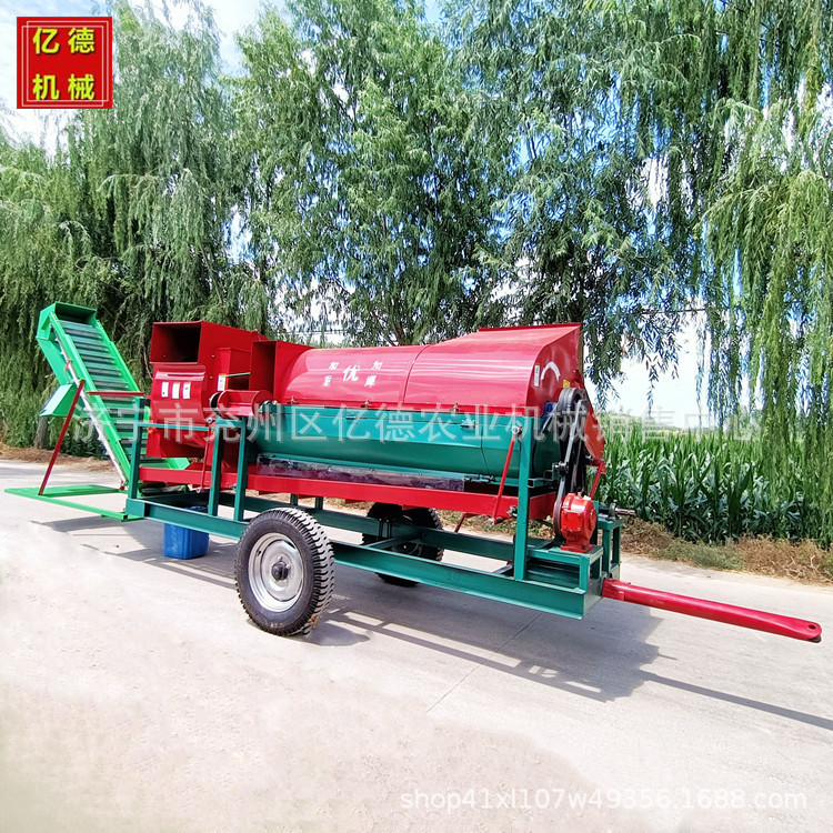大型电机拖拉机两用花生摘果机秧果分离机自动上料装车款摘果机