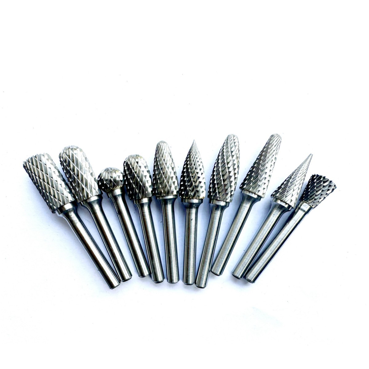Tungsten Carbide Hard Alloy Rotary File 12mm 10 Pieces Full Set Single and Double-Edged Tungsten Carbide Grinding Head Metal Polishing Manufacturer