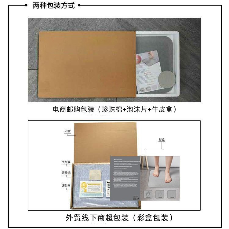 Alfombrilla de Ducha de Diatomea - Diseño de Mármol, Dura, Antideslizante y Absorbente