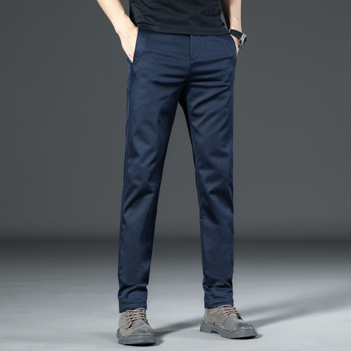 Black Leisure Trousers for Men - Hong Kong 2025 Spring/Summer High-end Slim Straight Men's Business Stretch Long Pants