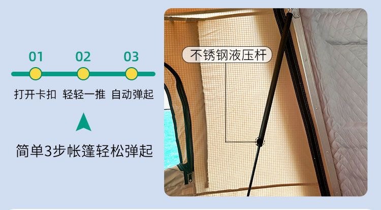 Car roof tent for outdoor use, fully automatic, suitable for SUVs and sedans, for self-driving trips, foldable, quick setup, car-mounted tent for camping