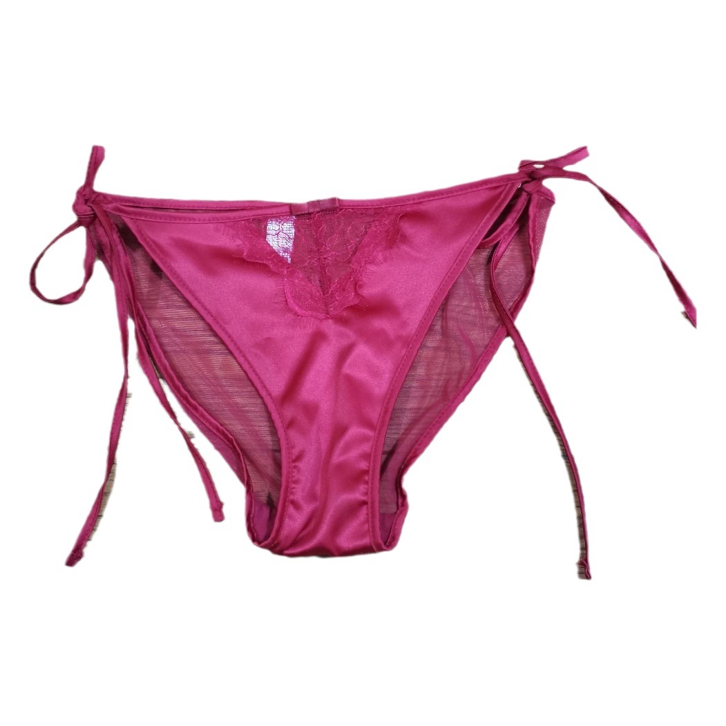 Europa y América sexy ropa interior de seda artificial las mujeres arco cintura baja media vaina moda algodón entrepierna calzoncillos cómodos