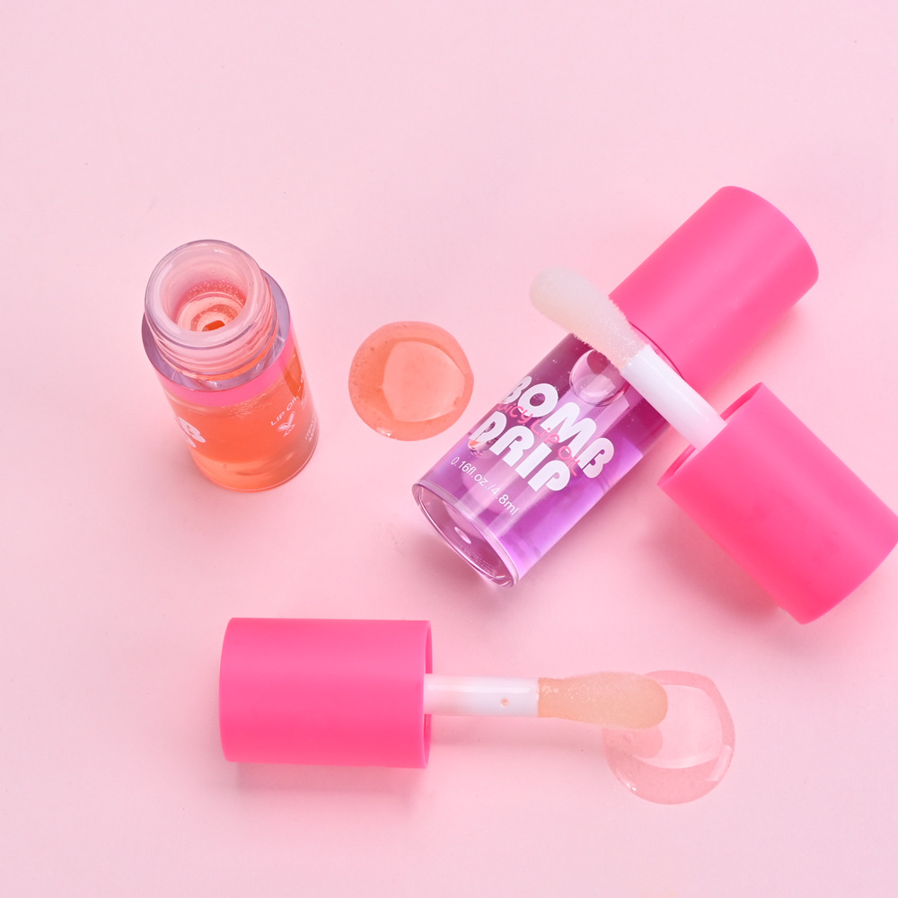 Cross-border e-commerce logo-free hydrating lip oil, light-toned liquid lip gloss, large brush lip oil, lip care undefined