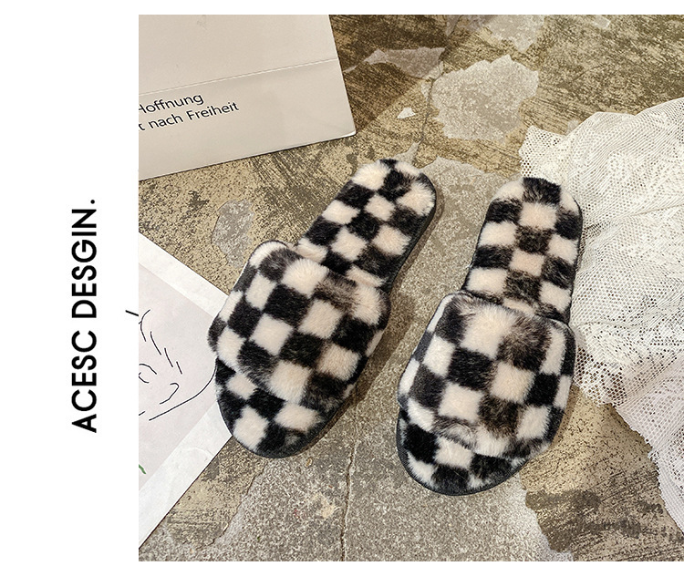 Autumn And Winter New Open Toe Celebrity Mesh Cotton Slippers Women S Fashion Indoor Home Fleece_voghion.com
