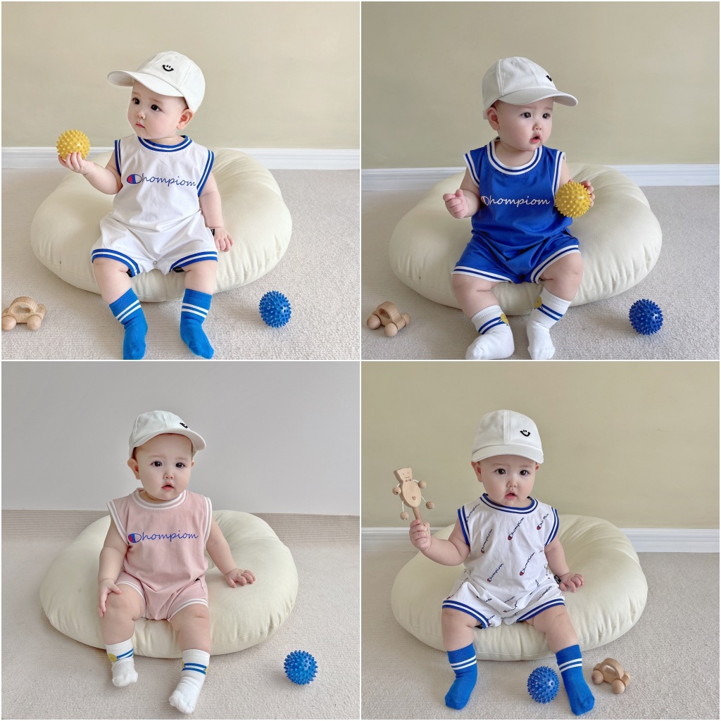 ins internet celebrity basketball harem summer new football crawler jumpsuit jumpsuit for men and women baby children's clothing vest bag fart clothing