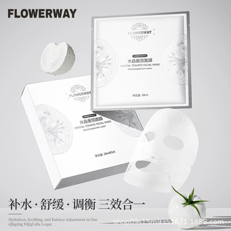 FLOWERWAY Увлажняющая выравнивающая освежающая маска для лица, тонизует кожу, контроль блеска, сужает поры