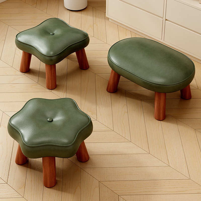 Small Stool for Home Use, Low Stool for Children, Sturdy and Durable Solid Wood Low Chair, Small Seating Stool for Living Room, Soft Stool, Sofa Coffee Table
