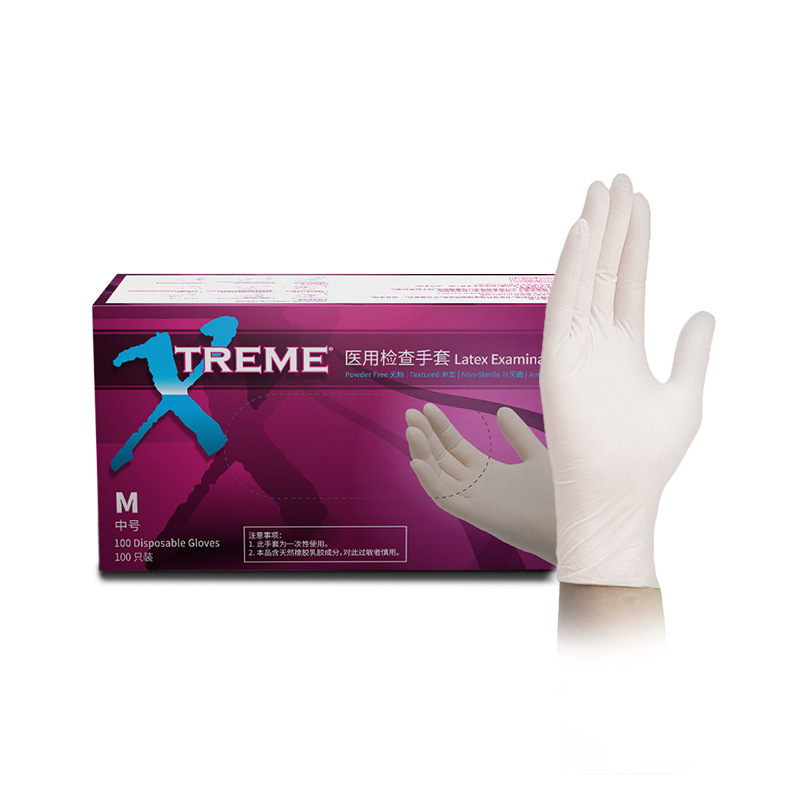 Amus XLFRT guantes desechables de látex médico mayorista guantes experimentales de protección industrial de caucho de catering