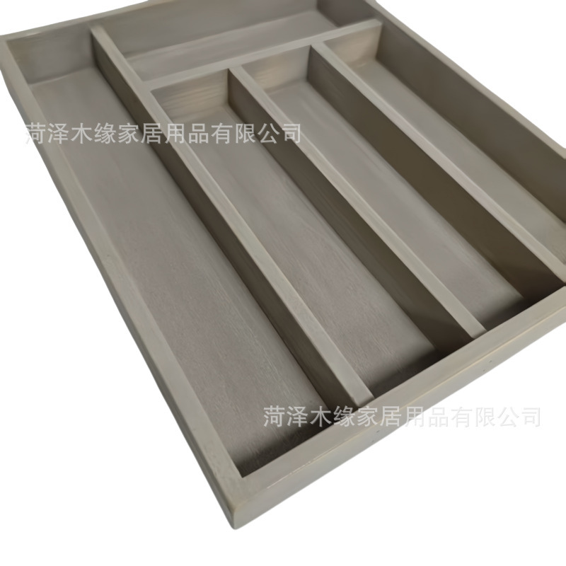 木质餐具收纳盒 厨房刀叉分格整理盒 抽屉分隔收纳盒竹制刀叉盒|undefined