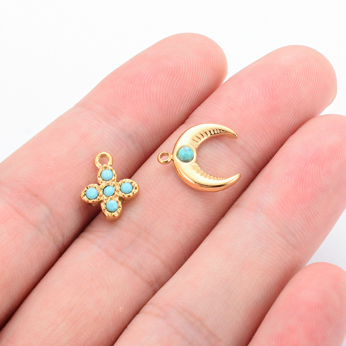 Pendant Jewelry Making Type Natural Stone Inlay Material DIY Jewelry Accessories Classification A Pack Of 6 304 Stainless Steel Natural Stone Moon Heart Shape Pendant