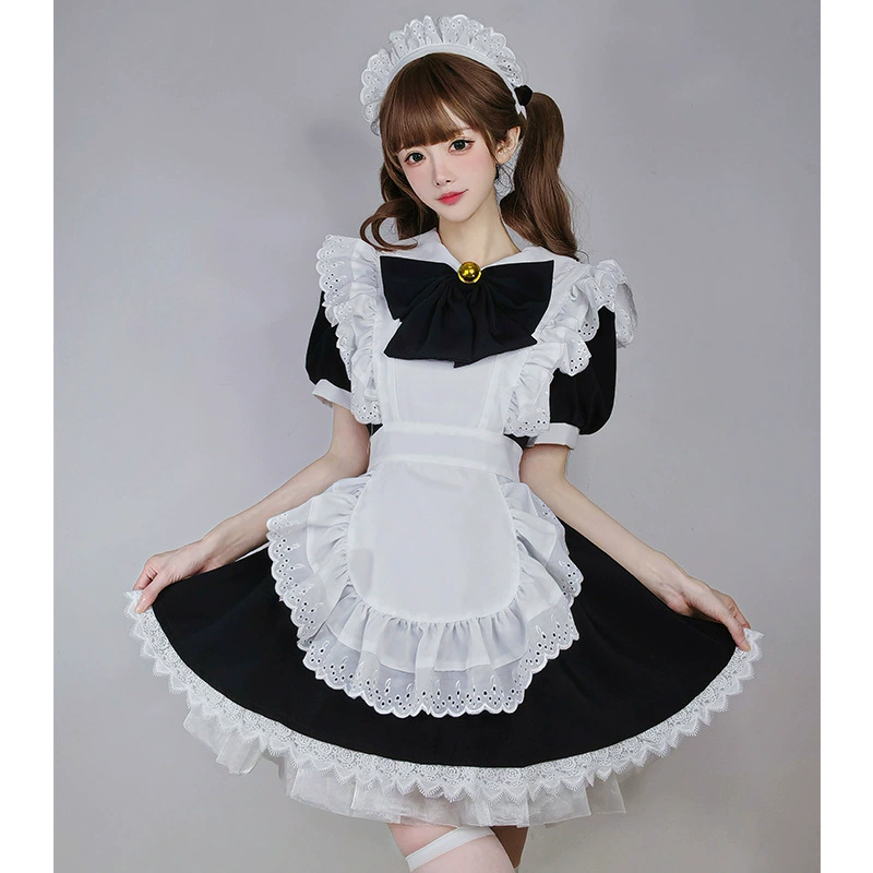 Японский классический черно-белый костюм горничной лолиты аниме Принцесса большая юбка Kloomi COS горничная униформа костюм