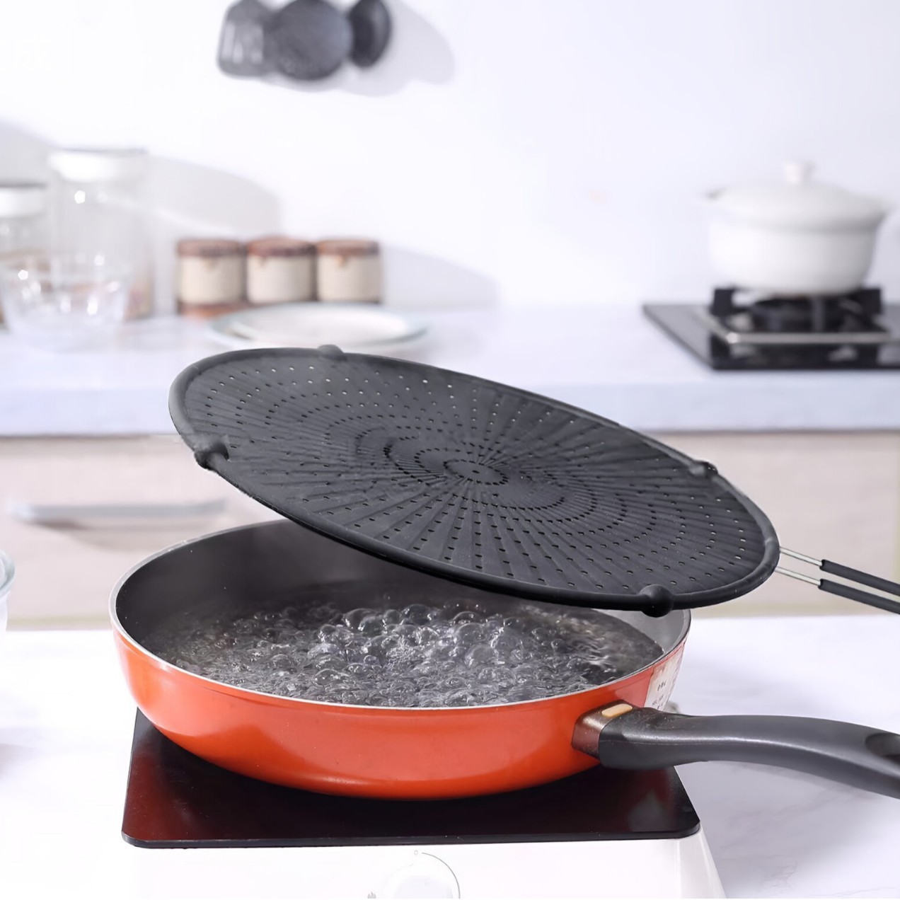 Para Amazon en stock aceite de silicona pantalla silicona olla cubierta grande 12,5 pulgadas