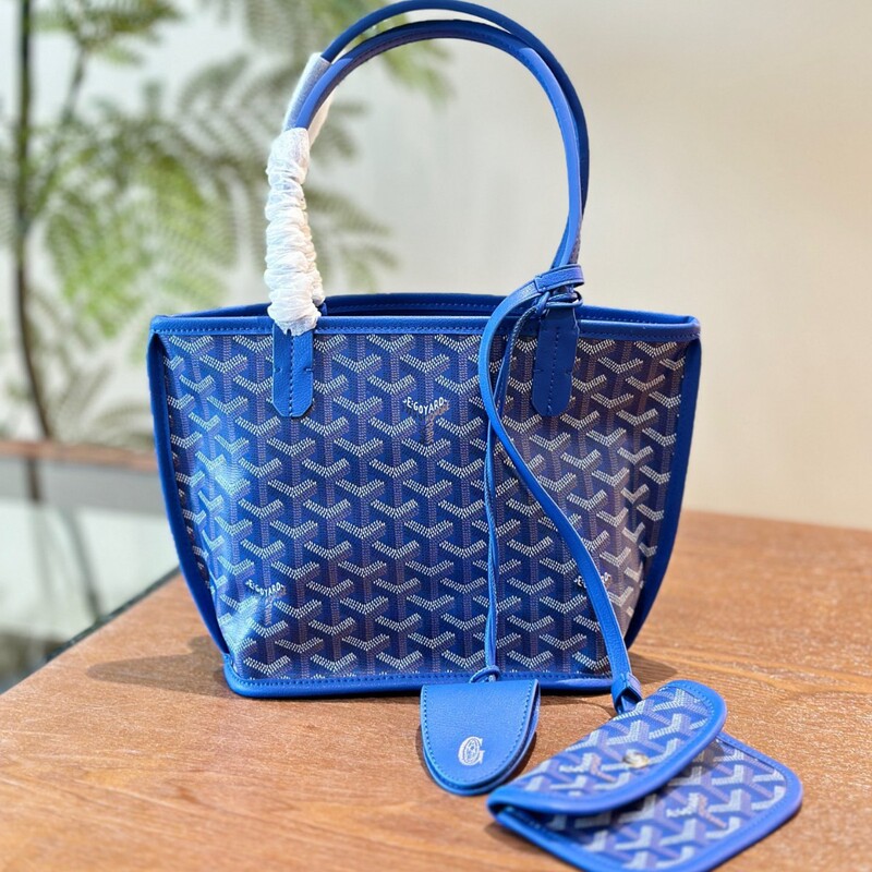 2024 Goyard Dog-Tooth Bag Replica Double-Sided Genuine Leather Bowling Bag Women's Tote Bag Mother-Daughter Bag Handbag