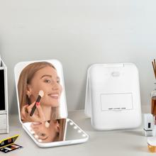 LED手持化妆镜高颜值带灯补妆镜子随身便携折叠镜可大化妆镜