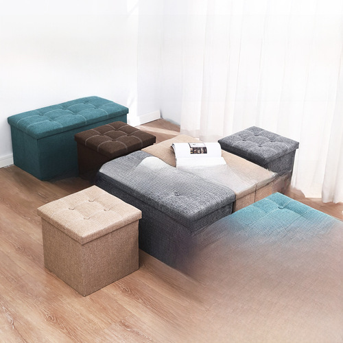 Creative Storage Bench, Simple Home Multi-Functional Design – Perfect for Sitting, Folding, and Serving as a Fabric Sofa or Shoe-Storing Footstool for Adults.
