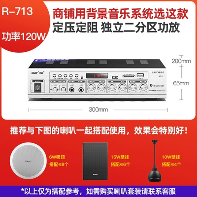 FM Modulyator Speaker Amplifier Home Fixed Resistance - for-shops-120w-silver-bluetooth-two-zone-120w
