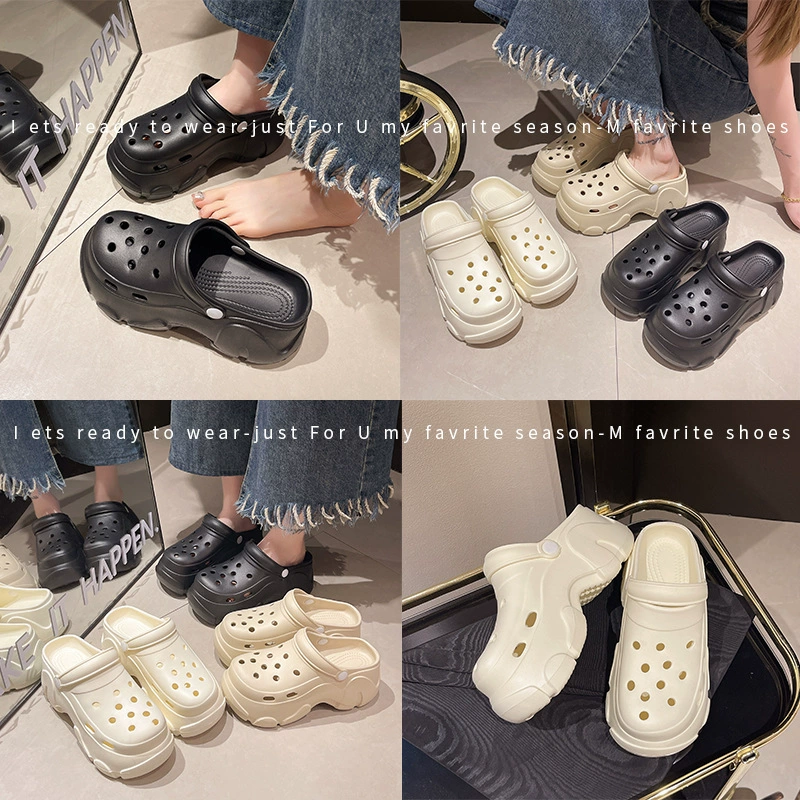 Женские сабо в стиле Crocs, толстая подошва из ЭВА, летние пляжные, нескользящие (разм. 35–40)