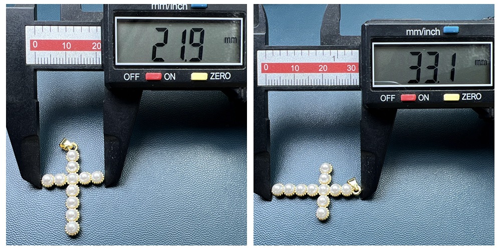 6g Weight DIY Jewelry Accessories Classification 1 Piece Quantity Imitation Pearl Material Cross Pattern Plating Design Simple Style Style 1 Piece Imitation Pearl Cross 5
