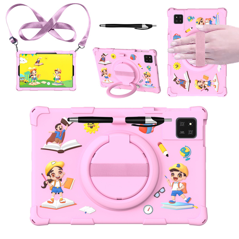 Suitable for M40 Tablet PC Cartoon Silicone Sleeve P20HD/M40Pro Protective Sleeve Rotating Anti-fall Shell