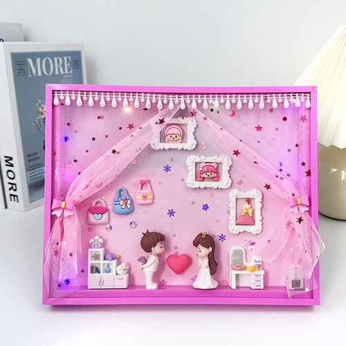 Fantasy decorative painting, hand-made material package, diy production of cream glue three-dimensional calligraphy and painting, children's DIY