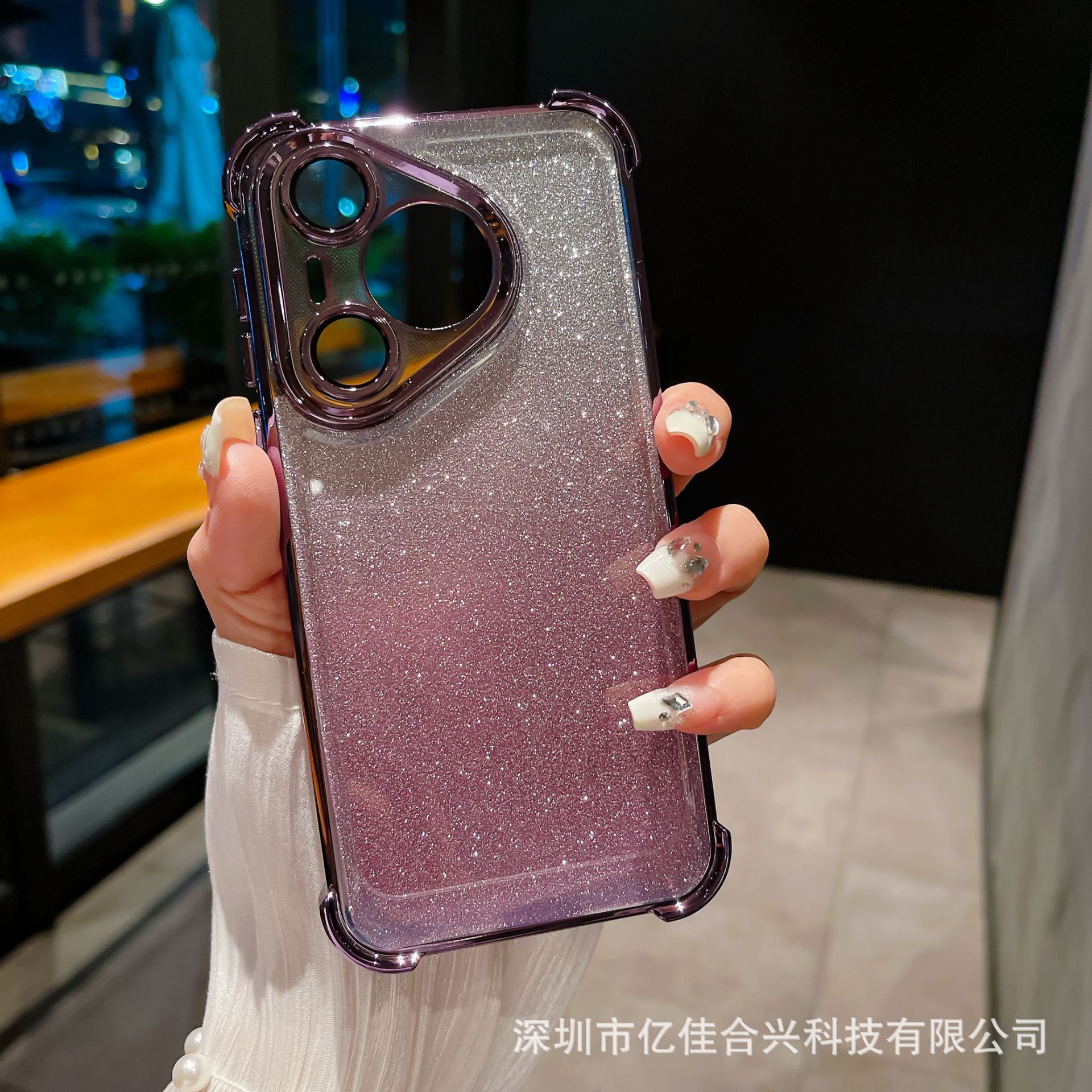 Huawei Pura70 galvanoplastia de cuatro esquinas para Honor Magic6 Gradiente de absorción magnética Udun Soporte Estuche para teléfono móvil mate60