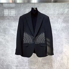 英伦轻熟高级修身商务西装外套潮流韩版男士痞帅帅气休闲西服上衣