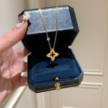 中古风星芒四叶花拉丝项链手链女轻奢个性小众高级感百搭新品手饰