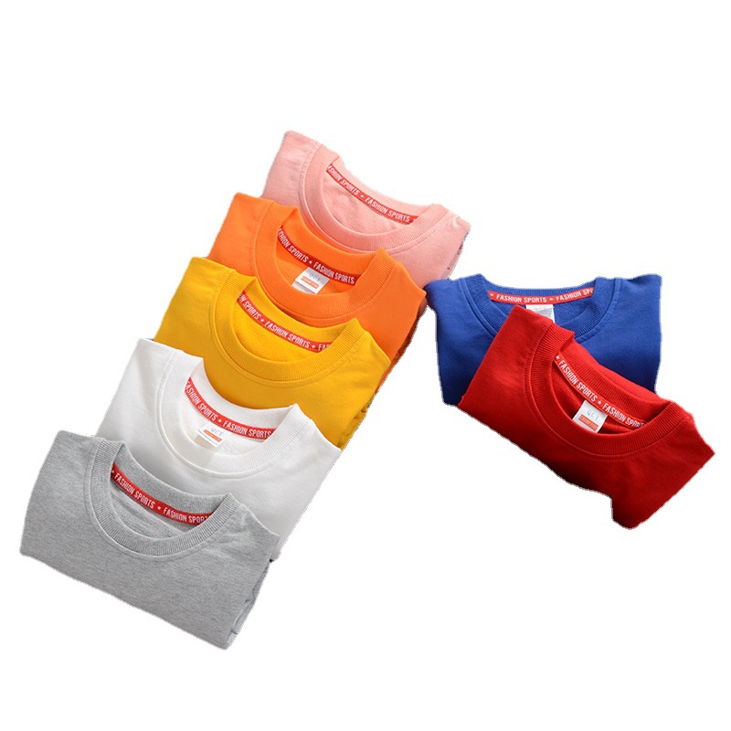 Primavera y otoño nuevo cuello redondo color sólido suéter para niños Barra de manga larga suéter con capucha ropa de clase suéter para niños