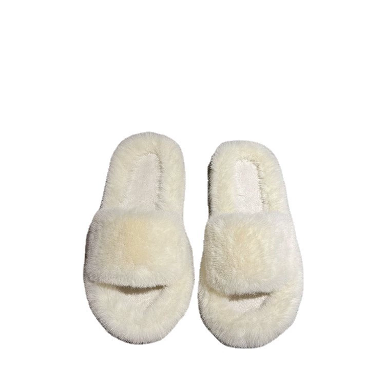 Женские домашние тапочки Mao Mao Plush, зима 2025, плоская подошва, мягкая хлопковая подкладка