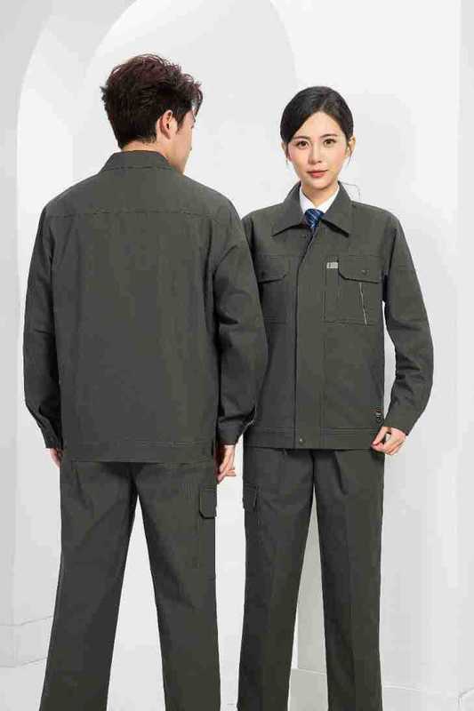 春と秋の純綿厚手の作業服スーツ、溶接工の労働保護服、耐摩耗性と耐汚染性の作業服、労働保護服の卸売|undefined