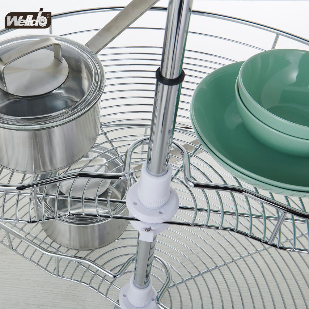 Welldo纬东 橱柜拉篮双层180°转盘篮转盘置物拉篮
