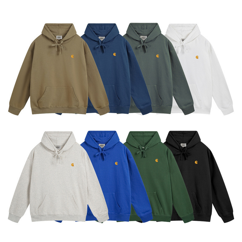 Cross-Border Carhartt New Trendy Brand Men and Women Couple Pure Cotton Hooded Logo Embroidered Carhartt Long-Sleeved Sweatshirt