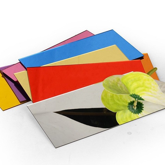 彩色镜面亚克力板单面镜反光镜倒影镜面板任意激光雕刻加 工批发