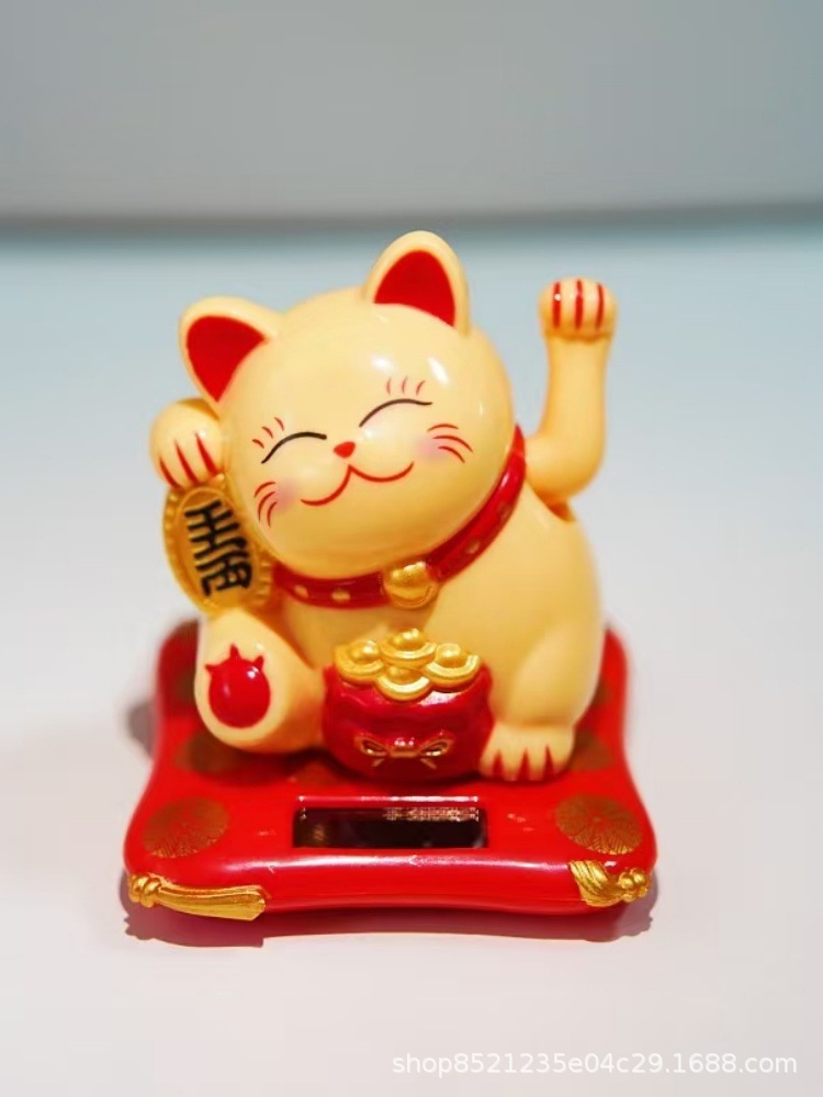 Gato rico, adornos montados en automóviles, energía solar, agitador automático, consola central, oficina en el hogar, gato rico