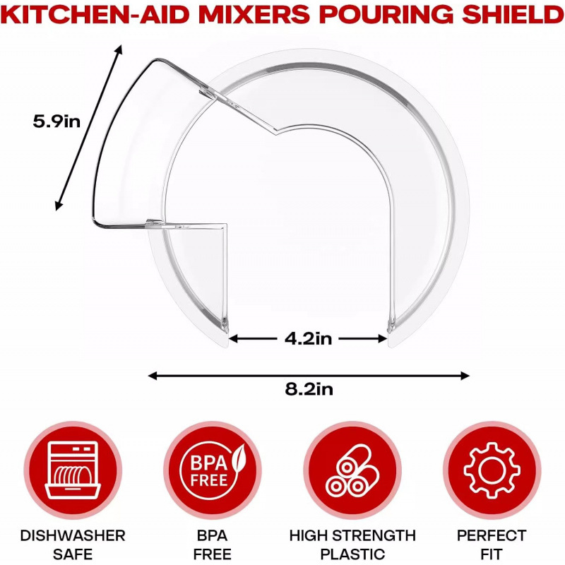 ka4.5-5qt 원형 그릇용 투명 누출 방지 커버