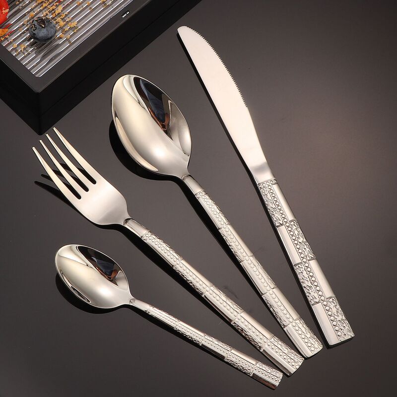 High-End Stainless Steel Western Cutlery Set, Light Luxury Hotel Cross-Border Steak Knife and Fork, Dessert Spoon, Ins Style High-End Stainless Steel Western Cutlery Set, Light Luxury Hotel Cross-Border Steak Knife and Fork, Dessert Spoon, Ins Style