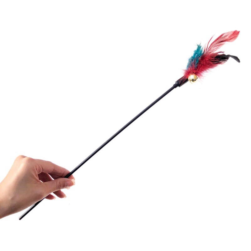 Оптовая Продажа с фабрики супер длинный 65 см длинный столб мягкий столб красочные колокольчик перо забавный кот палка Кошка Интерактивная игрушка