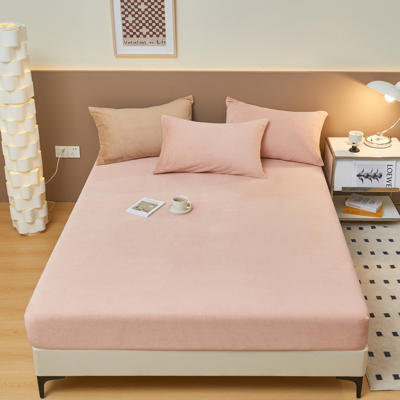 Invierno engrosado cama de leche de camisa una sola cubierta de colchón tres conjuntos de cubierta de cama de estera Memphis transmisión en vivo al por mayor