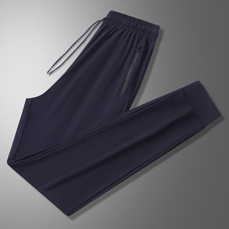 Pantalones de verano para hombres pantalones casuales pantalones deportivos sueltos nuevos tipos coreanos de hielo húmedo delgado pantalones de aire acondicionado pantalones