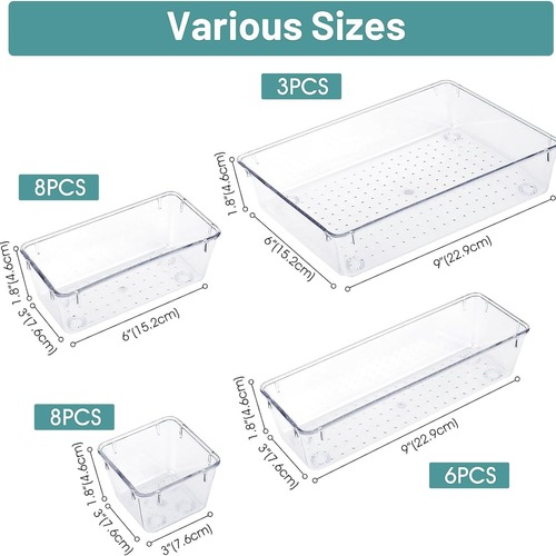 Cross-border drawer storage box set transparent dressing table cosmetics storage box multi-functional sundry organizer partition box