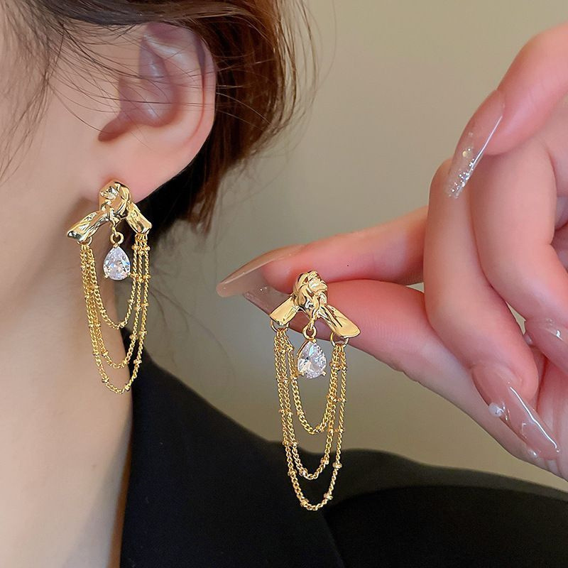 1 Pair Elegant Simple Style Water Droplets Plating Alloy Drop Earrings display picture 1