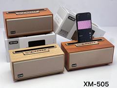 XM-505 Wireless Bluetooth Speaker High Volume Desktop Wooden Retro Radio Mini Portable Small Speaker