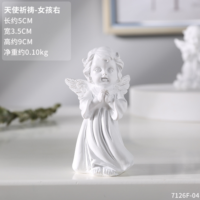 American girl angel statue resin decoration desktop mini decoration wedding supplies couple doll decoration 