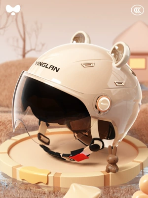Suitable for All Seasons, Warm — Motosiklet kaskı (dəbilqə) - 3c-double-mirror-coffee-hd-short-lens-class-a-new-national-standard-one-size-fits-all