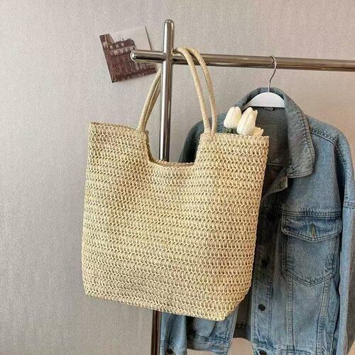 Handmade Woven Large Capacity Single-Shoulder Grass Weaving Bag for Women