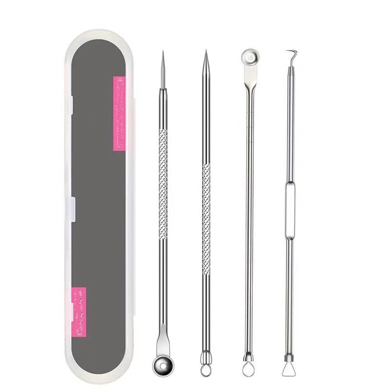 Stainless steel acne needle set 4-piece beauty needle acne removal…