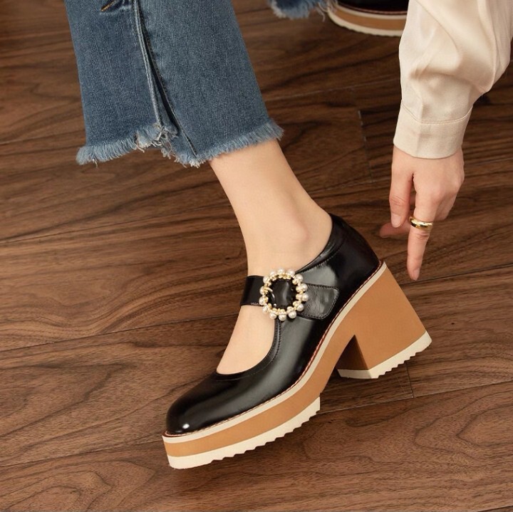 752 Chengdu Handmade Genuine Leather Off-Size Special Price Women's Shoes Small Thick-Soled Platform Square-Toe Mary Jane Shoes 752 Chengdu Handmade Genuine Leather Off-Size Special Price Women's Shoes Small Thick-Soled Platform Square-Toe Mary Jane Shoes