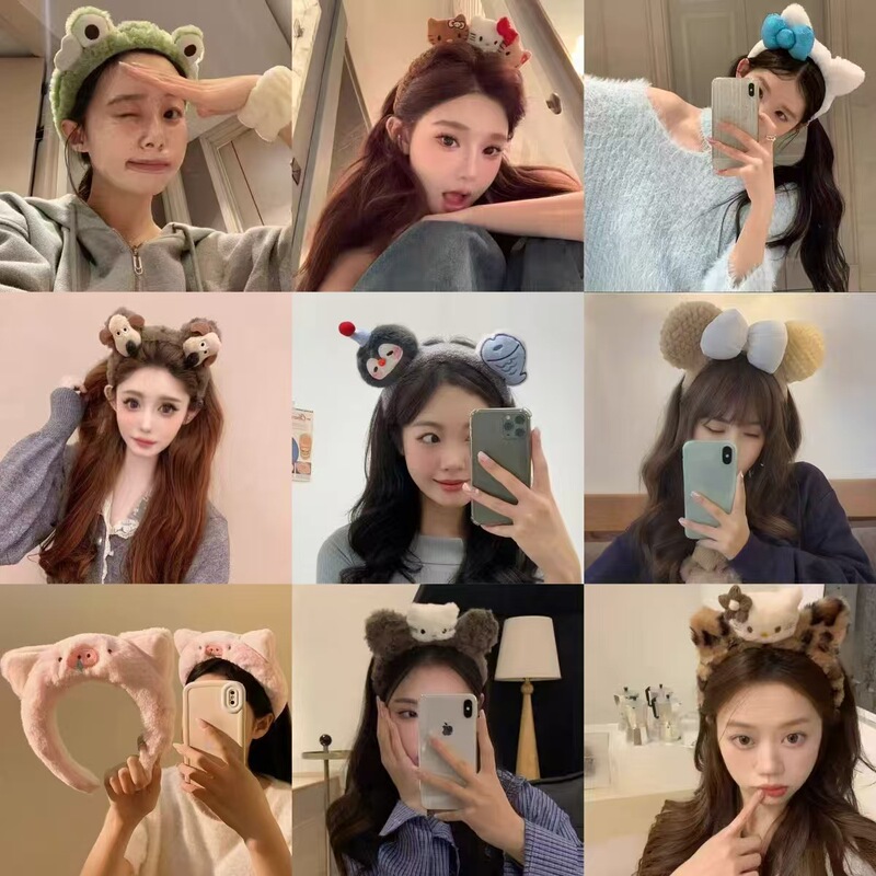 Hairband for Washing Face, Non-Slip, 2026 Spring/Summer New Plush Cute Hairband with Teeth, Ins-Style Acrylic Hairband for Washing Face, Non-Slip, 2026 Spring/Summer New Plush Cute Hairband with Teeth, Ins-Style Acrylic
