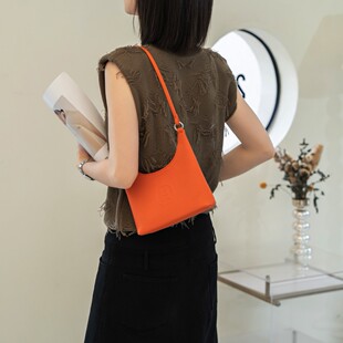 Korean Style Underarm Bag New Style Top Layer Cowhide Fashionable Handbag High-grade Sensitive Simple Niche Shoulder Bag Women's Bag